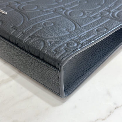 Dior A5 Triangle Pouch in Black Dior Gravity Leather