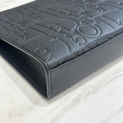 Dior A5 Triangle Pouch in Black Dior Gravity Leather