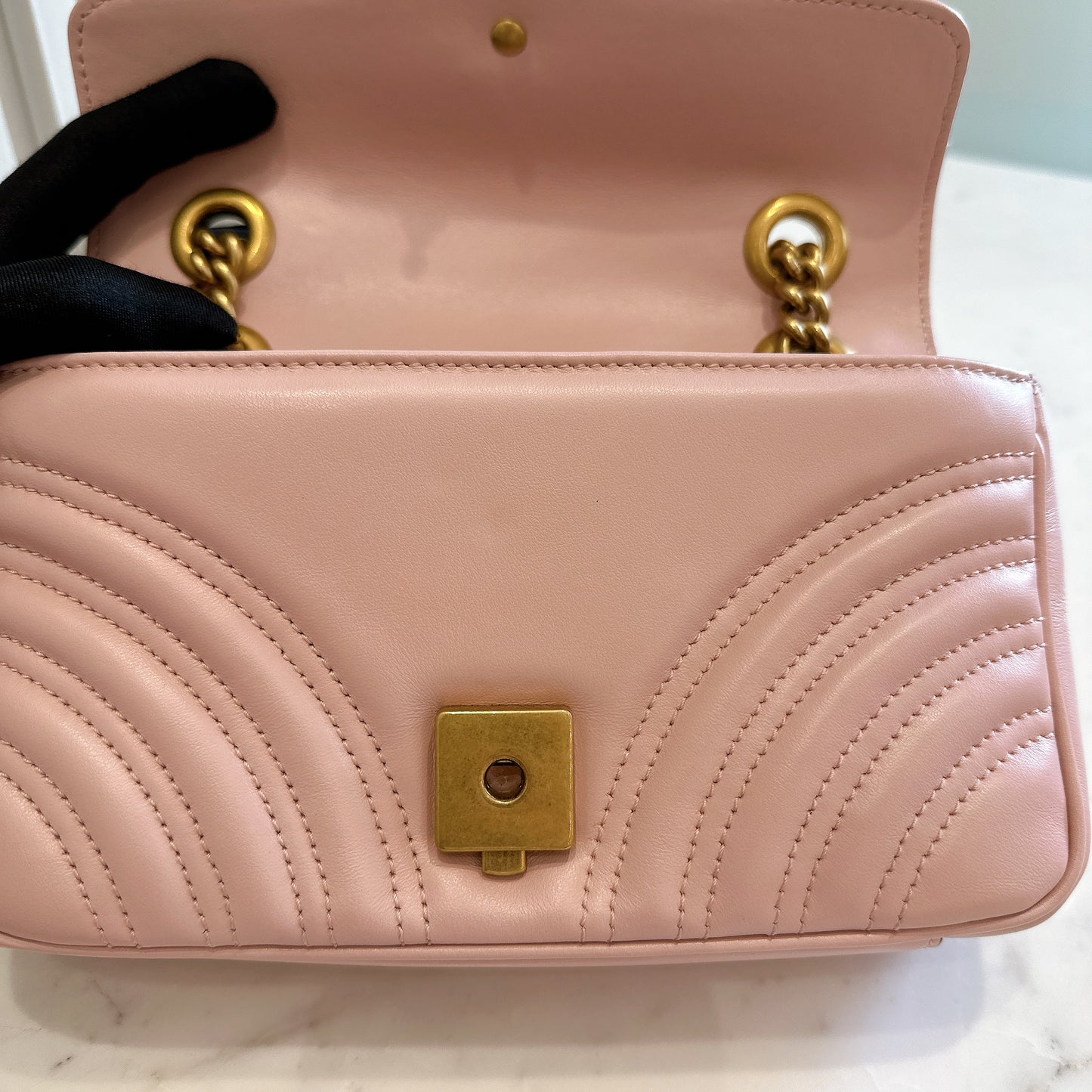 Gucci Marmont Mini in Pink GHW