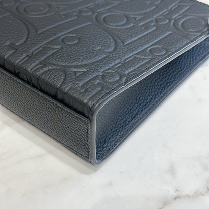 Dior A5 Triangle Pouch in Black Dior Gravity Leather