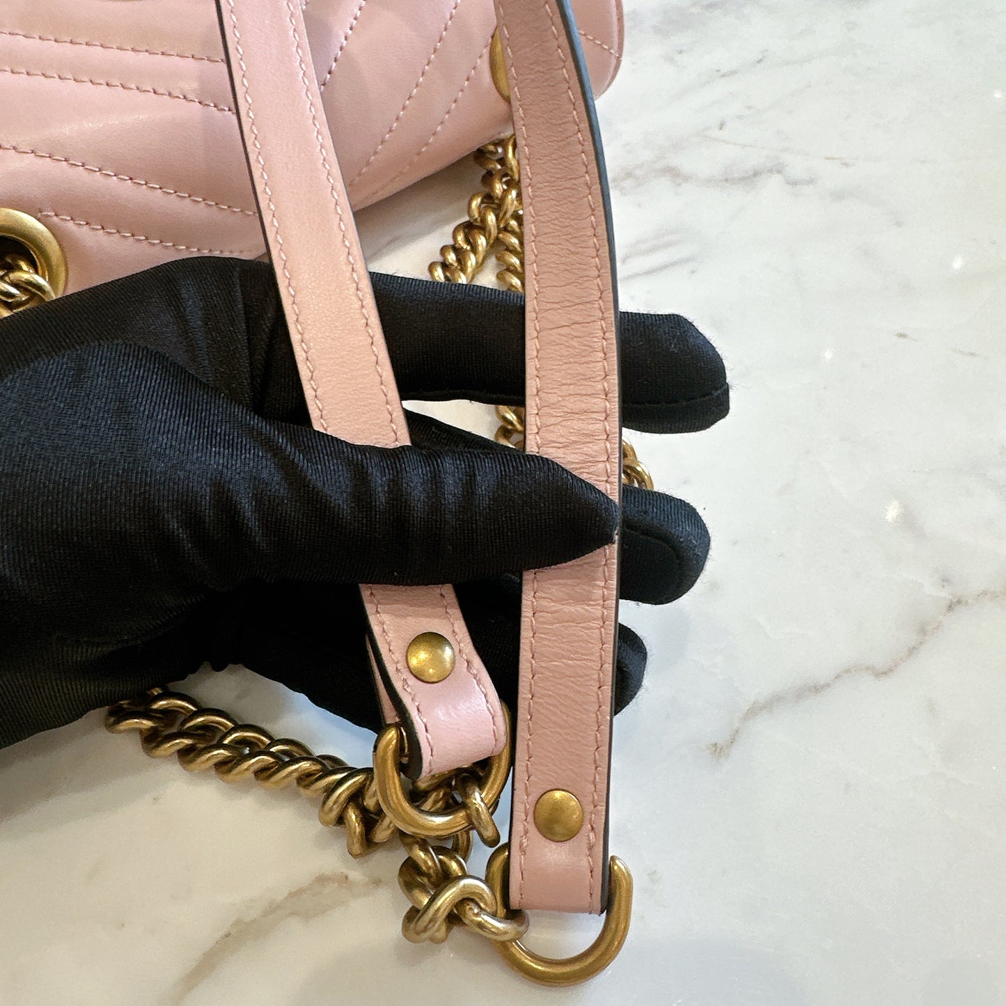 Gucci Marmont Mini in Pink GHW
