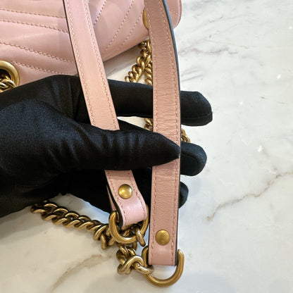 Gucci Marmont Mini in Pink GHW