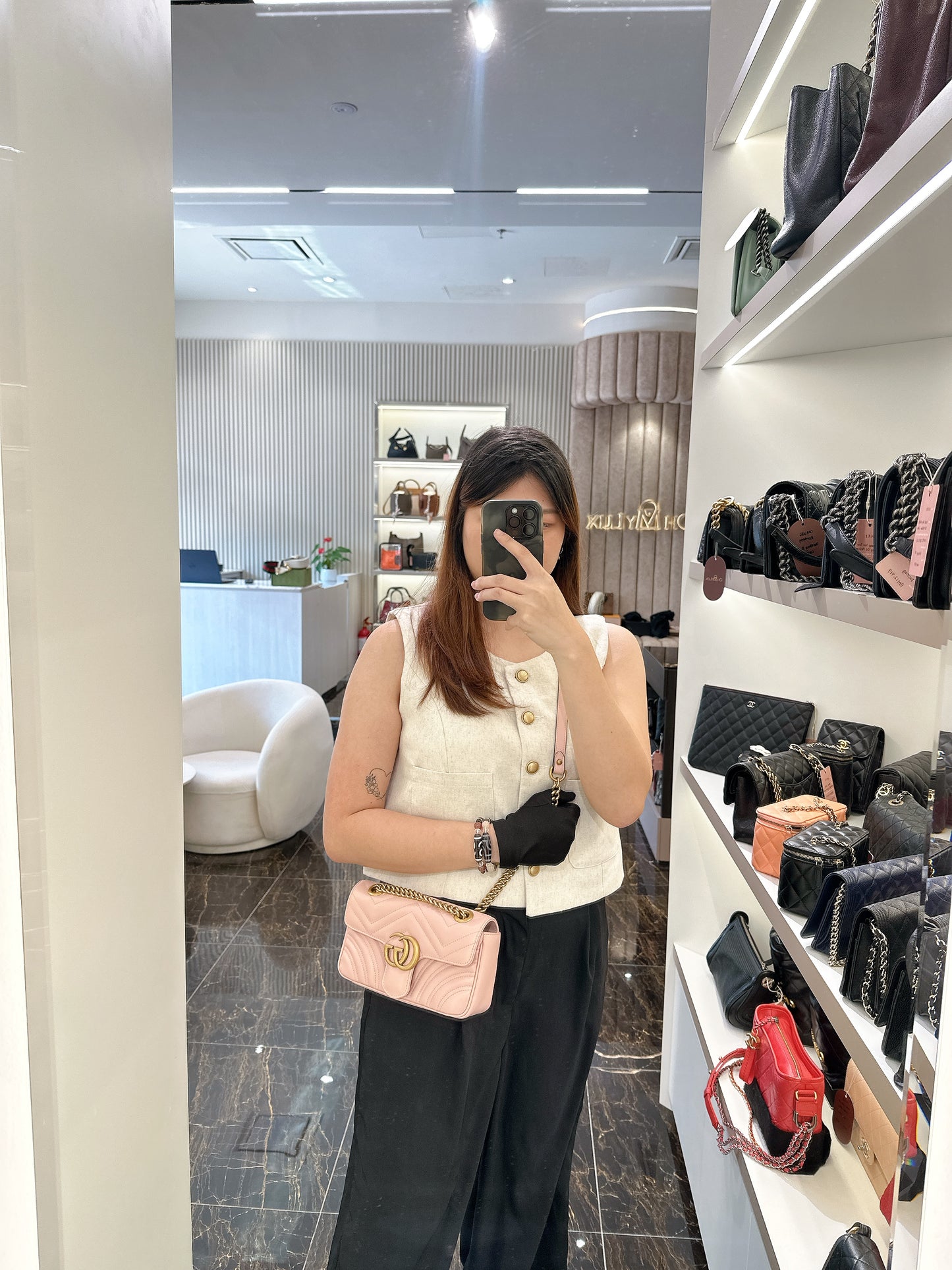 Gucci Marmont Mini in Pink GHW