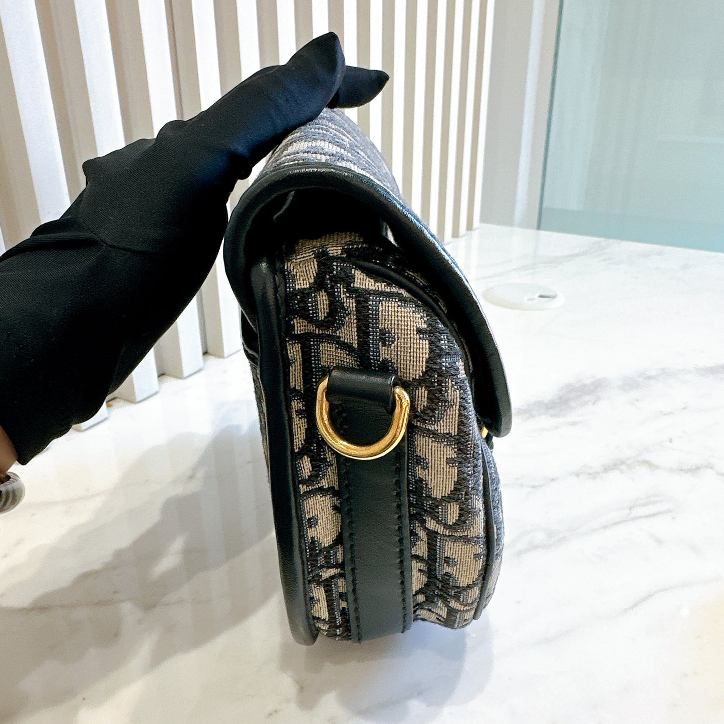 Dior Medium Bobby Bag Blue Dior Oblique Jacquard
