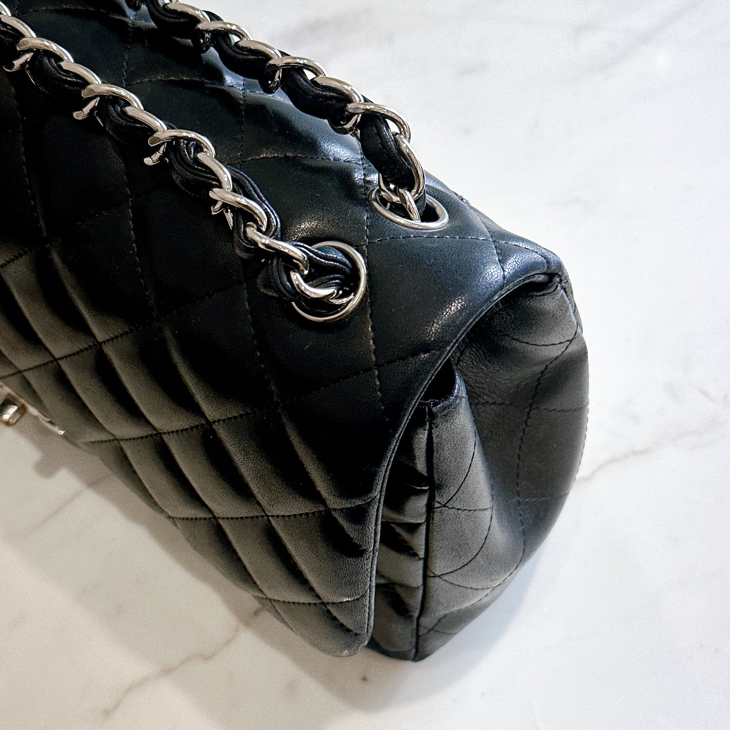Chanel Jumbo Lambskin In SHW
