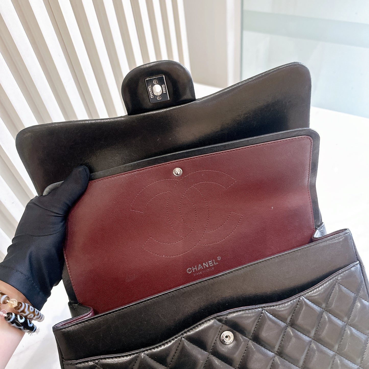 Chanel Jumbo Lambskin In SHW