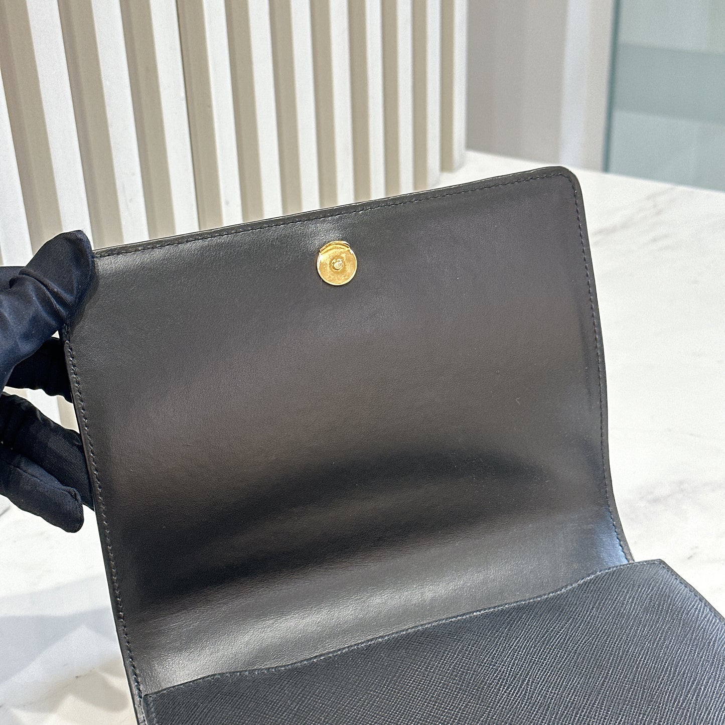 Prada Black Saffiano Chain Bag