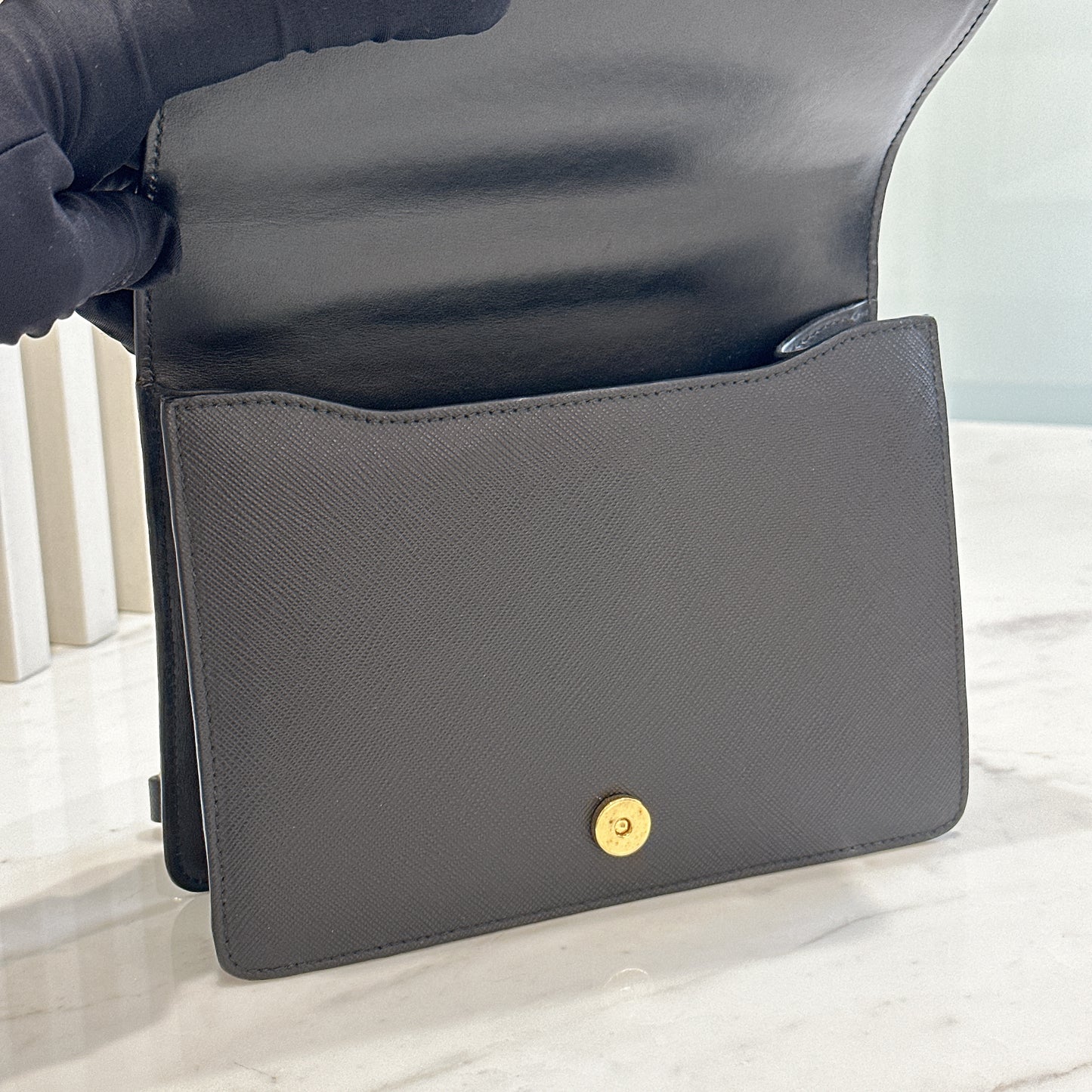 Prada Black Saffiano Chain Bag