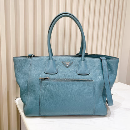 Prada Front Pocket Wing Convertible Tote in Blue