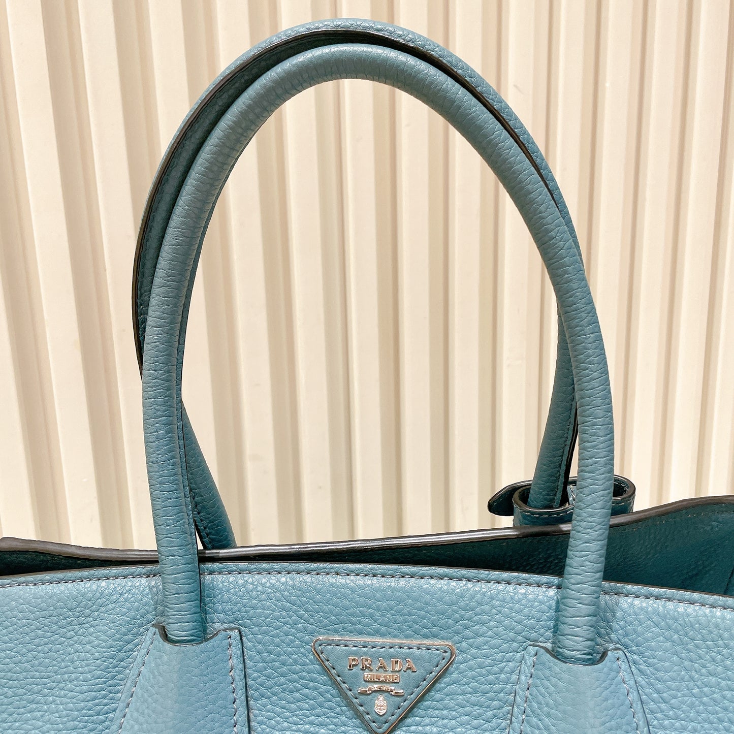 Prada Front Pocket Wing Convertible Tote in Blue