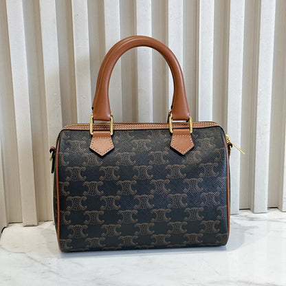 Celine Small Boston in Triomphe Canvas