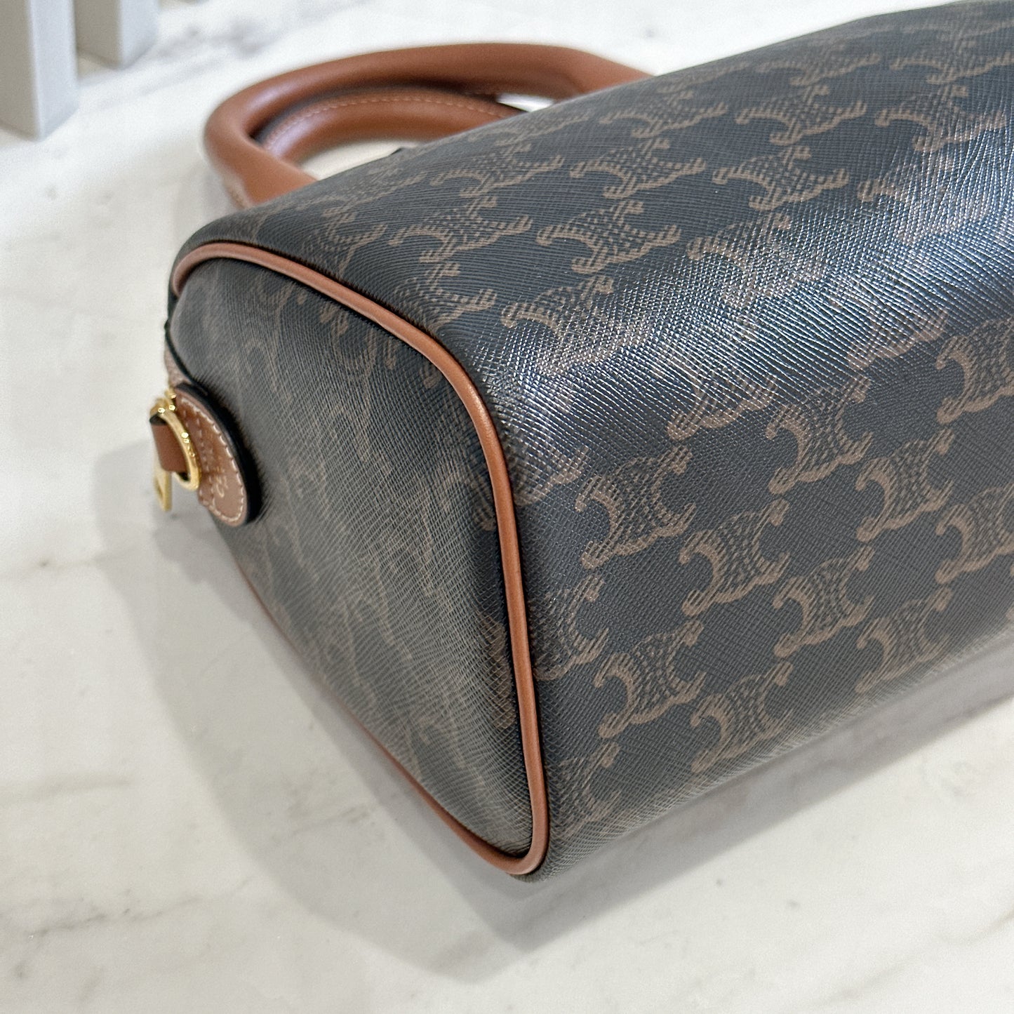 Celine Small Boston in Triomphe Canvas