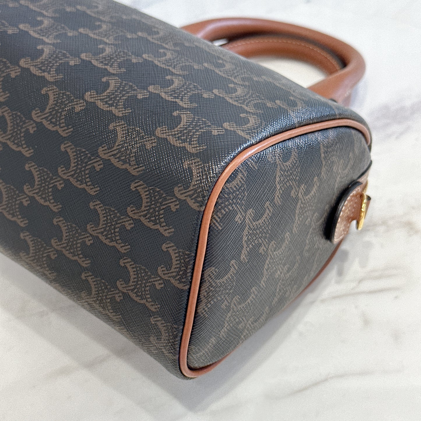 Celine Small Boston in Triomphe Canvas