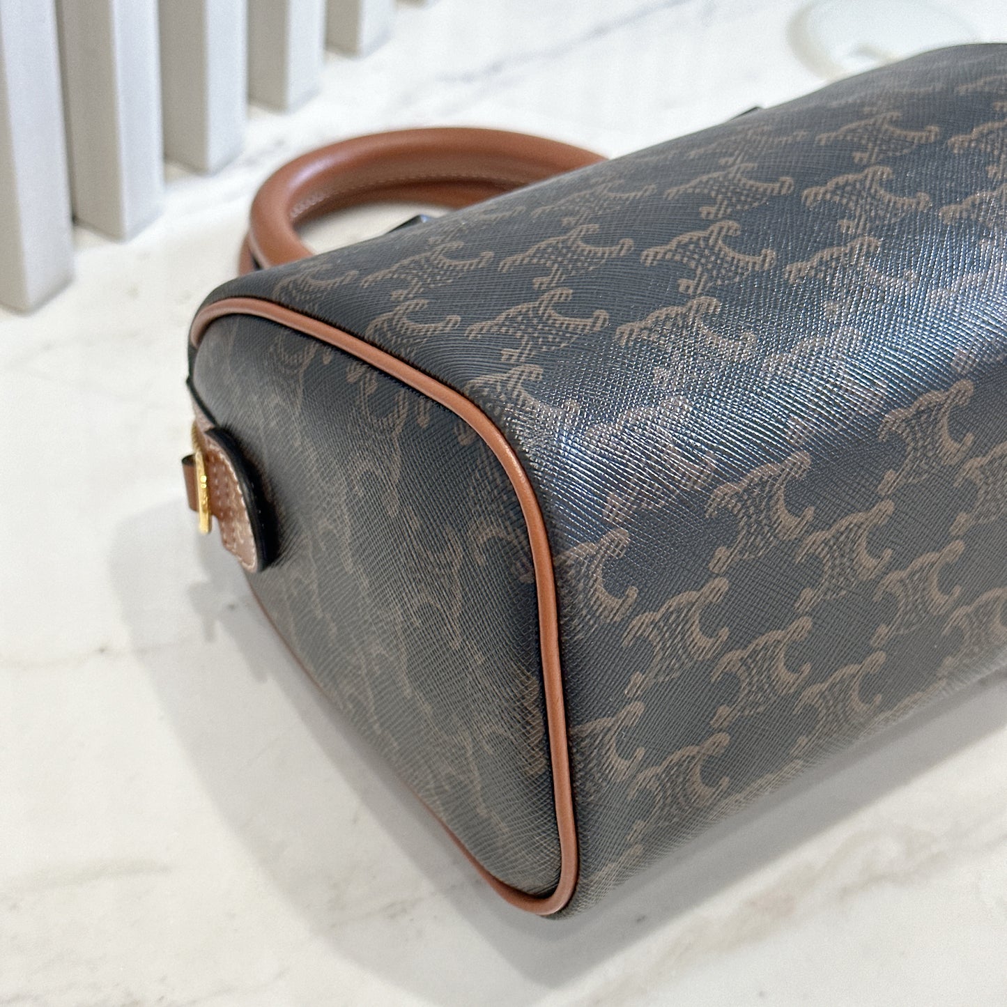 Celine Small Boston in Triomphe Canvas