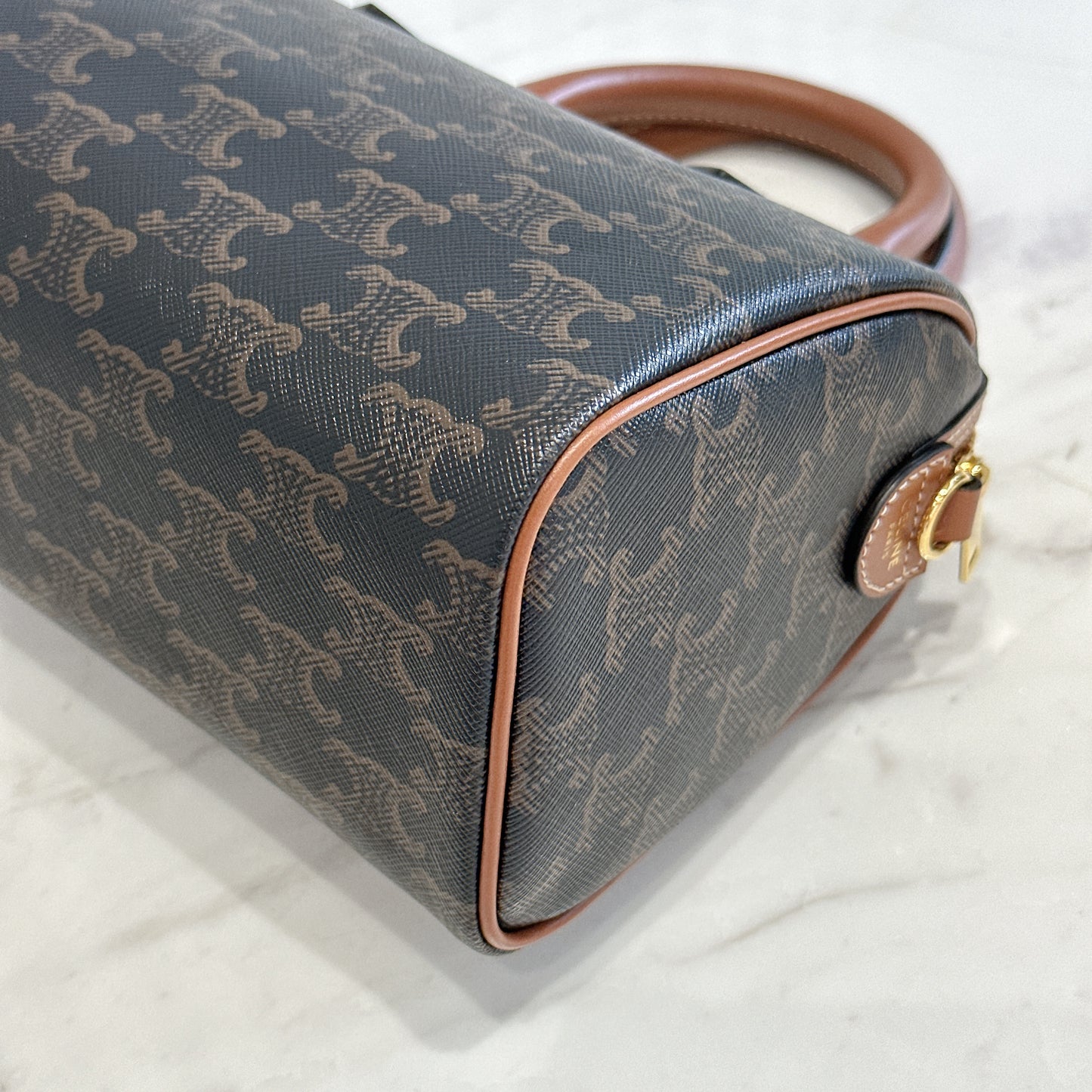 Celine Small Boston in Triomphe Canvas