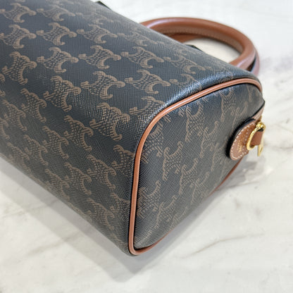Celine Small Boston in Triomphe Canvas