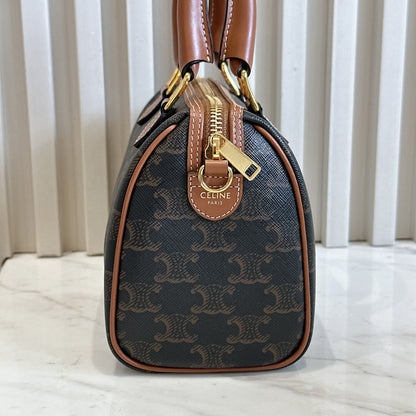 Celine Small Boston in Triomphe Canvas