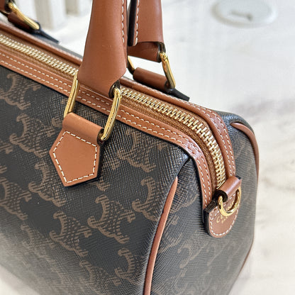 Celine Small Boston in Triomphe Canvas