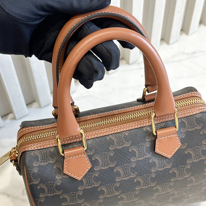 Celine Small Boston in Triomphe Canvas