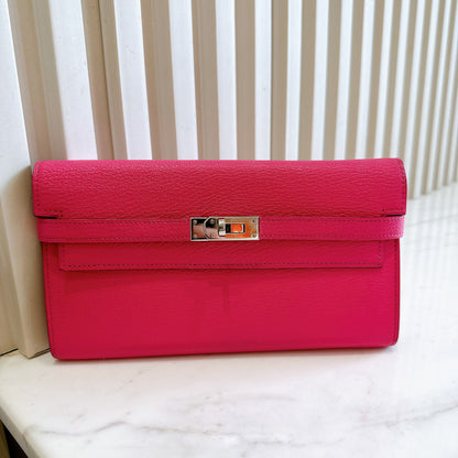 Hermes Kelly Wallet in Rose