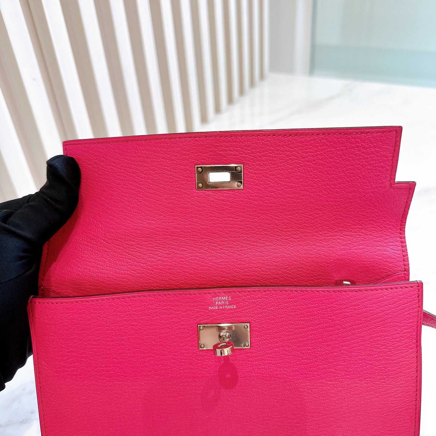 Hermes Kelly Wallet in Rose