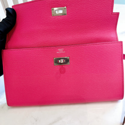 Hermes Kelly Wallet in Rose