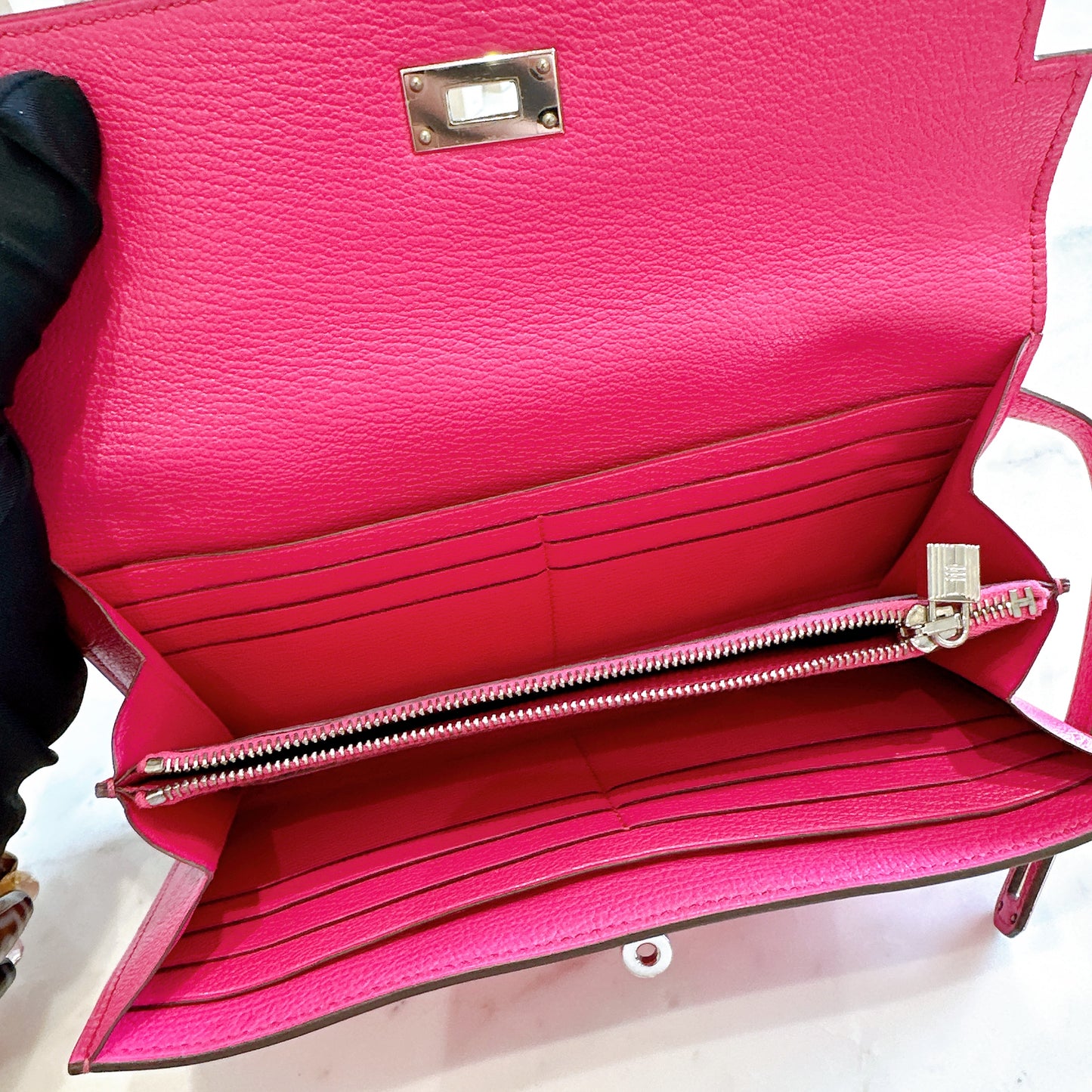 Hermes Kelly Wallet in Rose