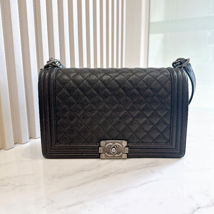Chanel Boy New Medium in Black Caviar