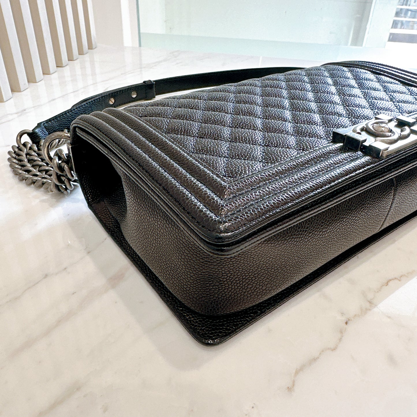 Chanel Boy New Medium in Black Caviar