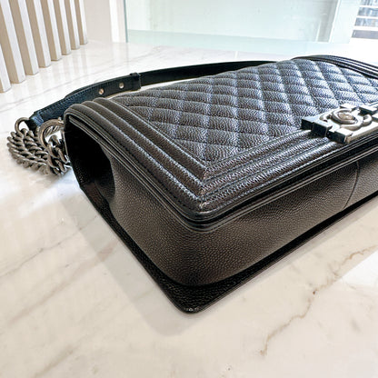 Chanel Boy New Medium in Black Caviar