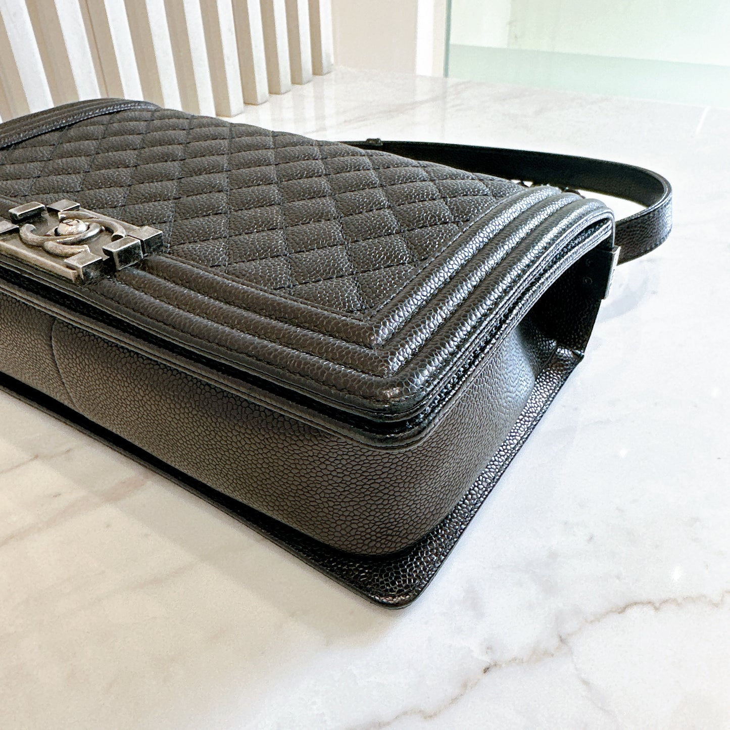 Chanel Boy New Medium in Black Caviar