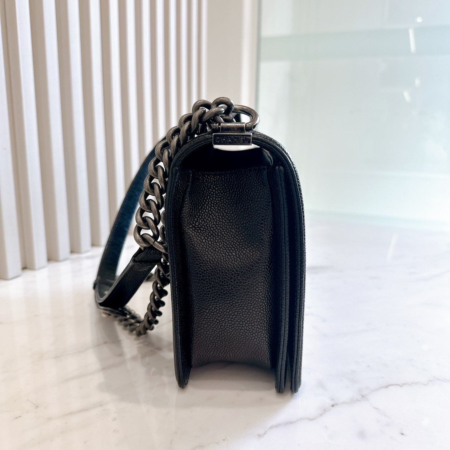 Chanel Boy New Medium in Black Caviar