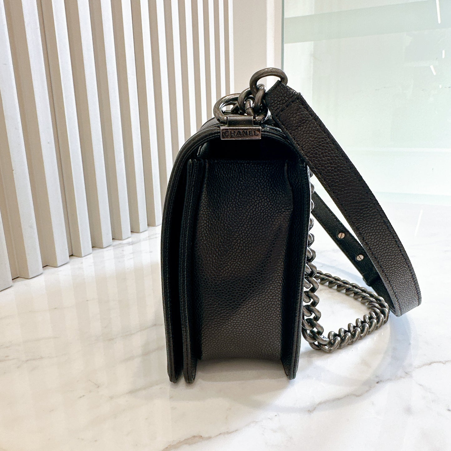 Chanel Boy New Medium in Black Caviar
