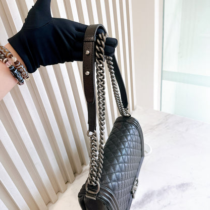 Chanel Boy New Medium in Black Caviar