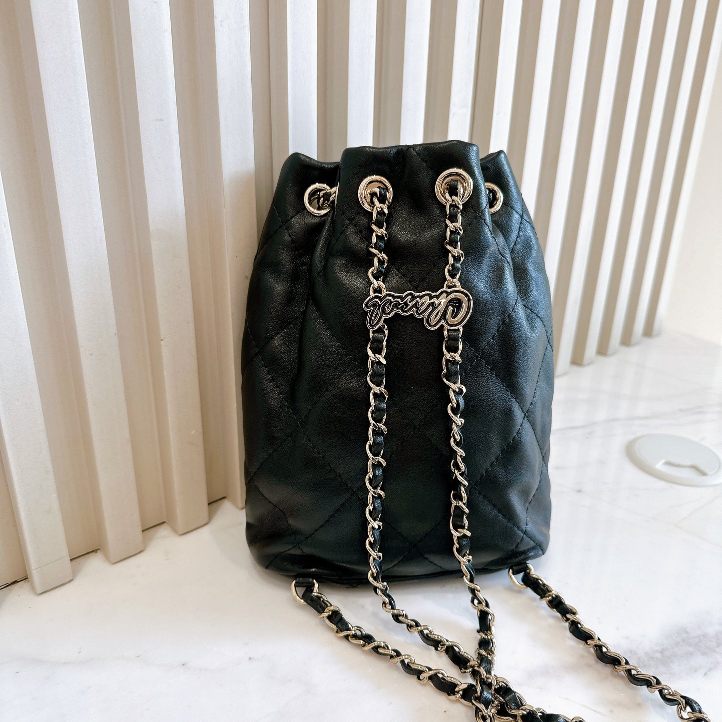 Chanel Quilted Drawstring Backpack