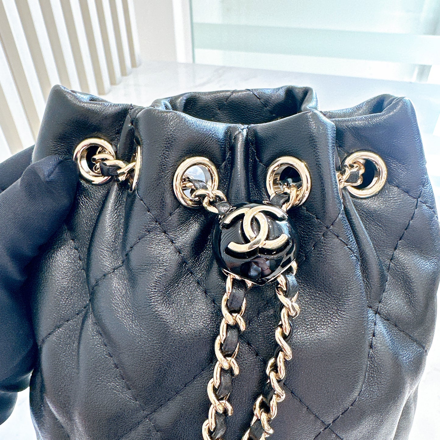Chanel Quilted Drawstring Backpack