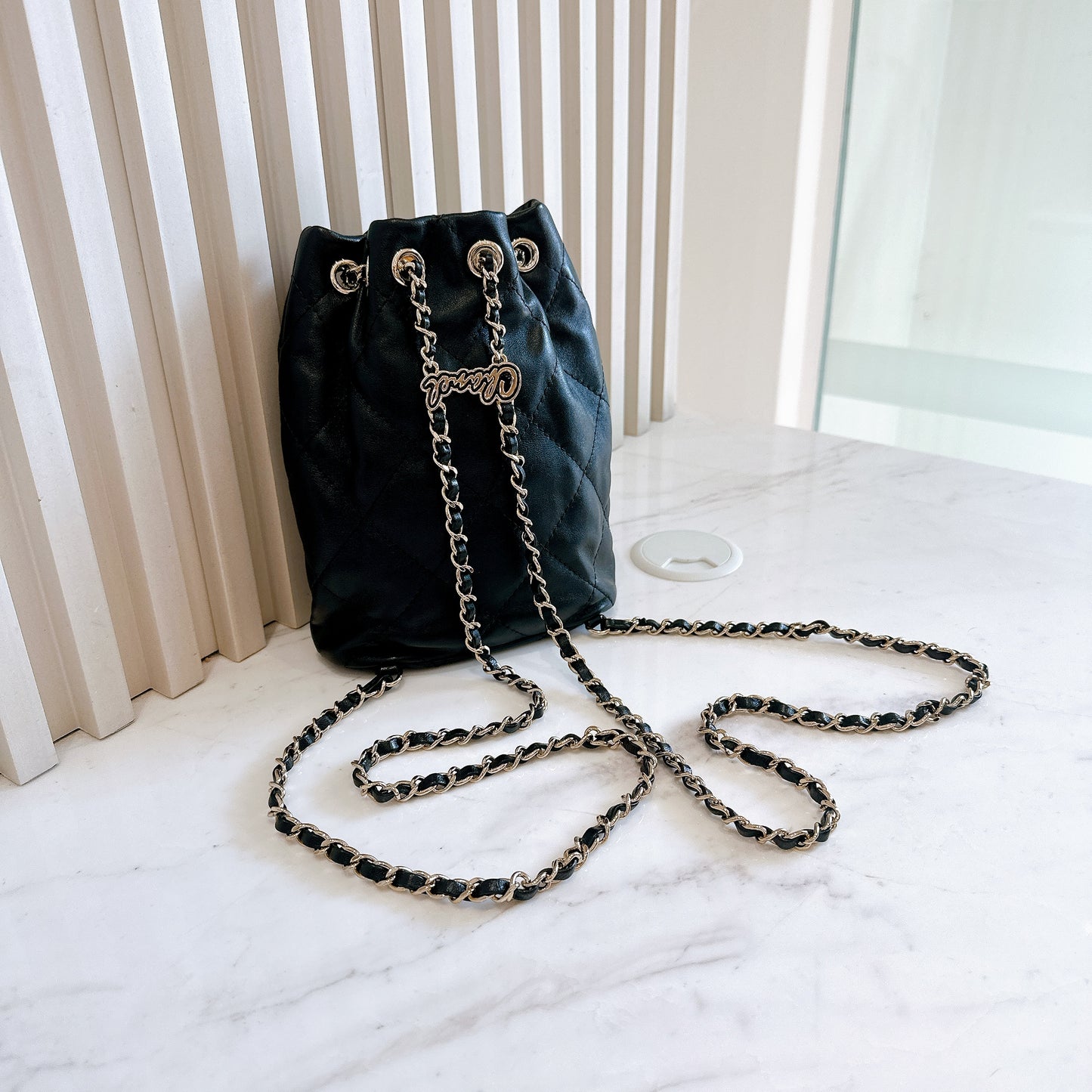Chanel Quilted Drawstring Backpack