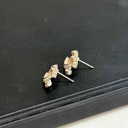 Chanel Pink Enamel CC Earring