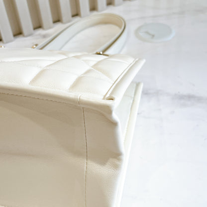 Dior Tote Bag Essential Archi Cannage White