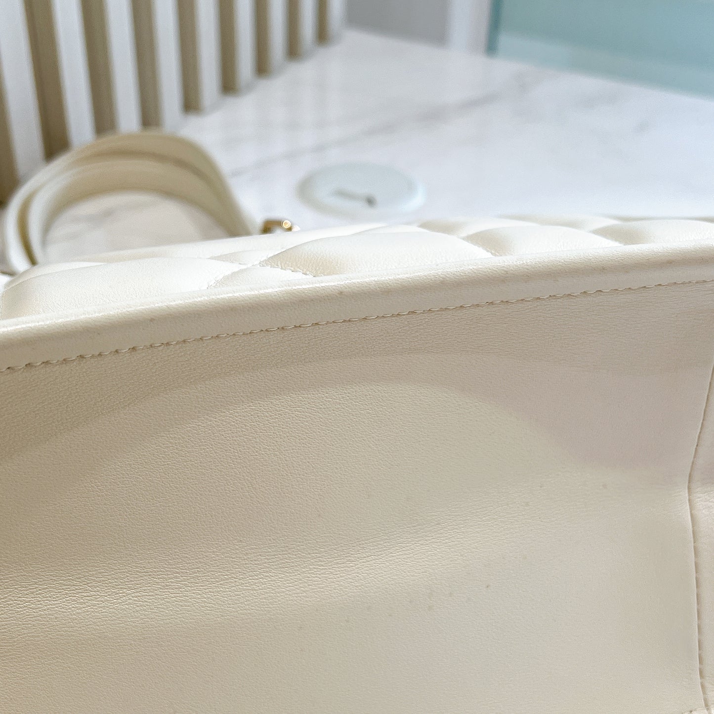 Dior Tote Bag Essential Archi Cannage White