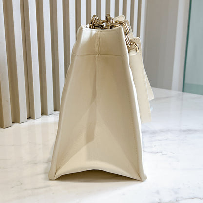 Dior Tote Bag Essential Archi Cannage White