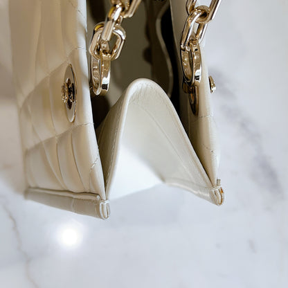 Dior Tote Bag Essential Archi Cannage White