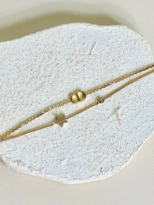 Dior Petit CD Double-Chain Bracelet