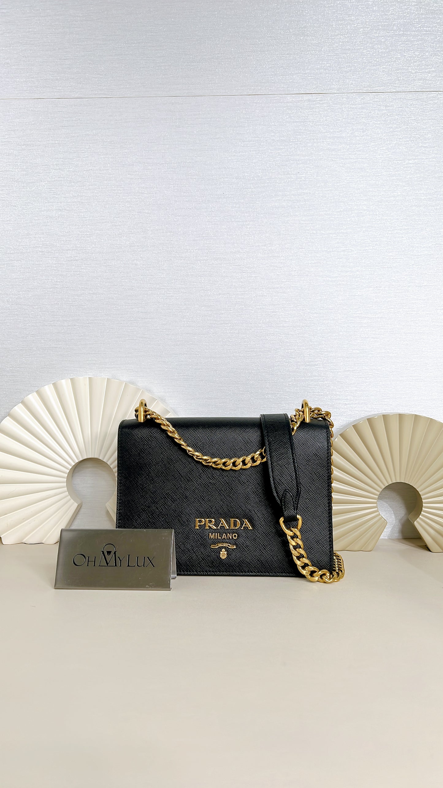 Prada Black Saffiano Chain Bag