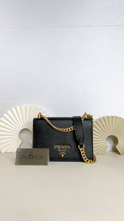 Prada Black Saffiano Chain Bag