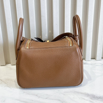 Hermes Mini Lindy in Gold