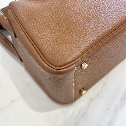 Hermes Mini Lindy in Gold