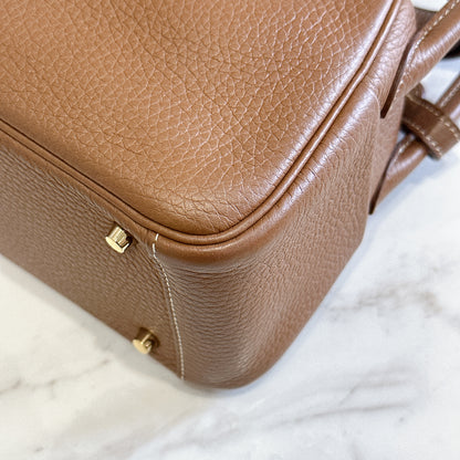 Hermes Mini Lindy in Gold