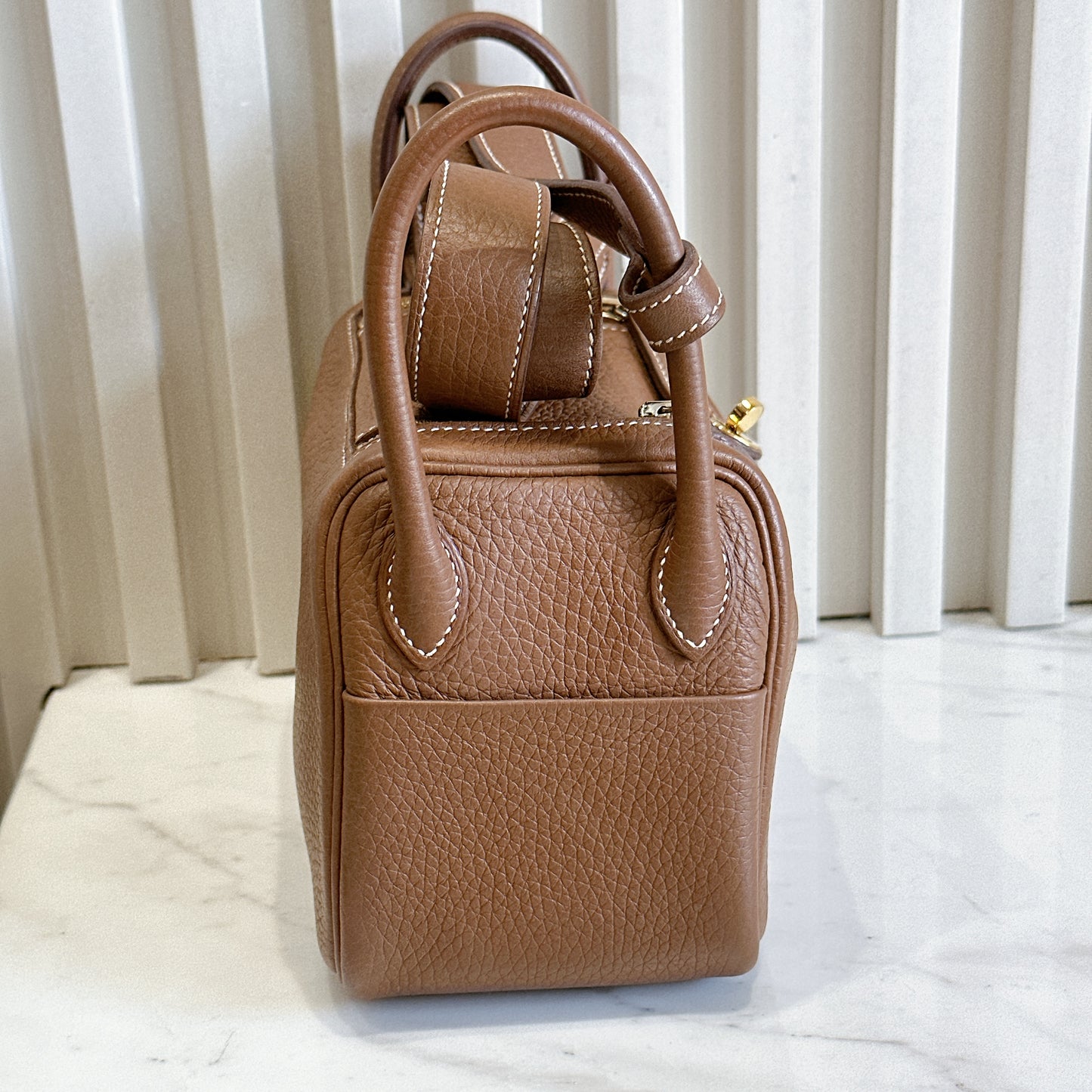 Hermes Mini Lindy in Gold