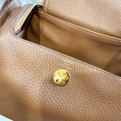 Hermes Mini Lindy in Gold
